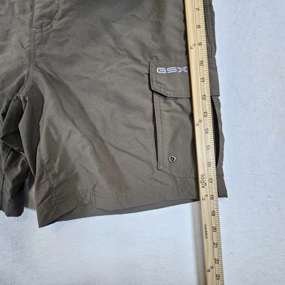 Guide Series Extreme GSX mens olive green cargo shorts size 34 nylon solid flat